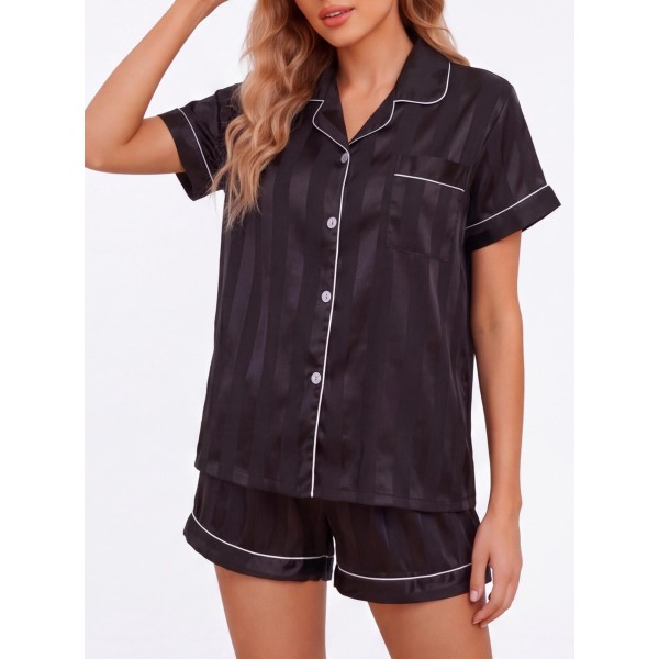 Choolley Womens Pajamas Set Button Down 2 Piece Ruffle Lingerie Notch Collar Sleepwear Choolley Womens Pajamas Set Button Down 2 Piece Ruffle Lingerie Notch Collar Sleepwear