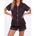 Choolley Womens Pajamas Set Button Down 2 Piece Ruffle Lingerie Notch Collar Sleepwear Choolley Womens Pajamas Set Button Down 2 Piece Ruffle Lingerie Notch Collar Sleepwear