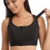 Choolley Women's High Impact Sports Bra Zip Front Full-Support Wirefree Bras 