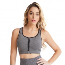 Choolley Women's High Support Push Up Zip Front Close Padded Sports Bra